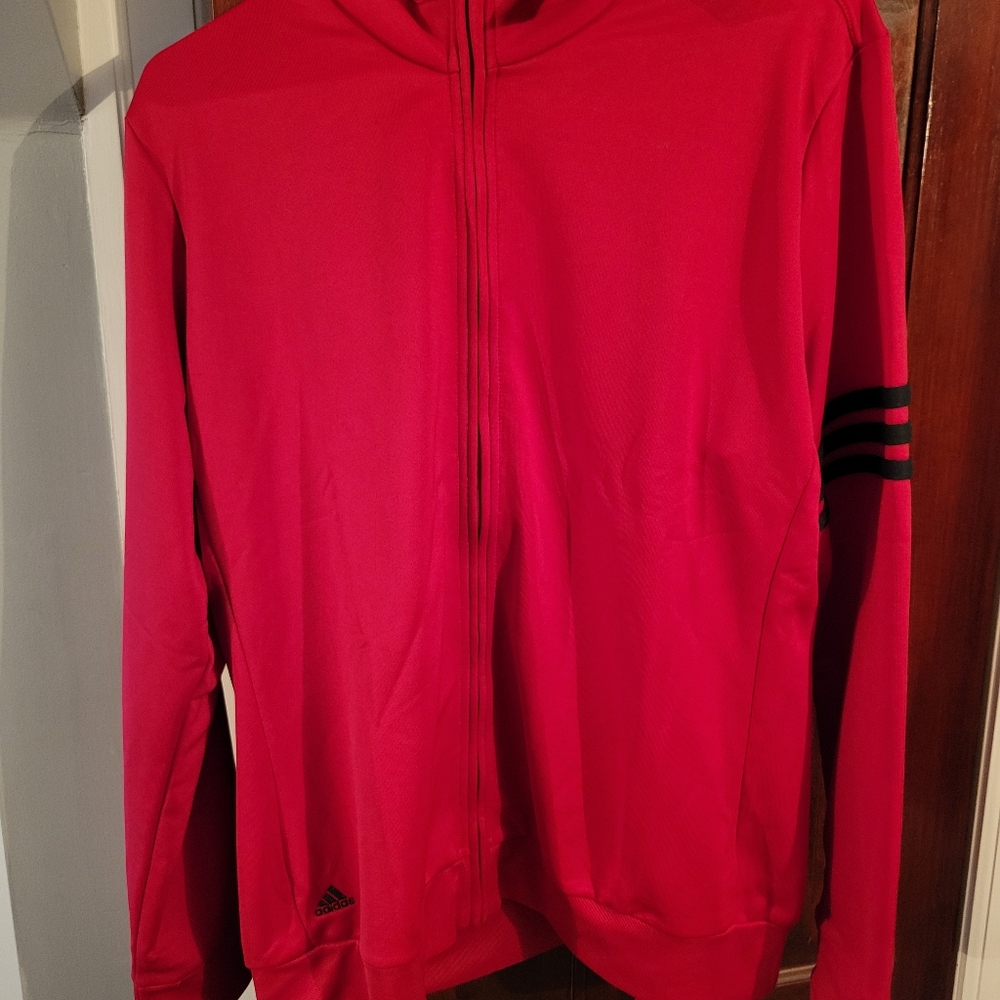 Adidas light zip up jacket (no hood) 2xl red